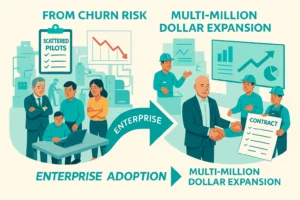 Enterprise adoption journey from churn risk to multi-million dollar expansion